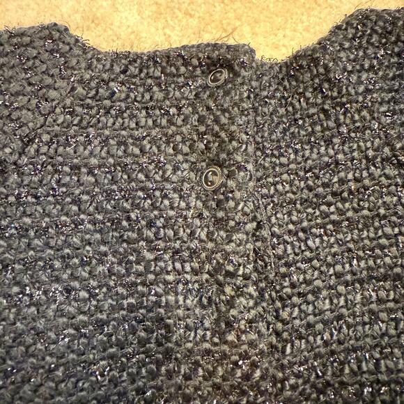 Janie and Jack Black Tweed Knit Dress with Bow – Girls Size 3T Metallic Sparkle - Picture 5 of 5